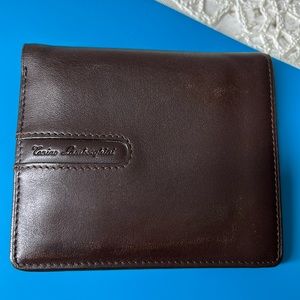 🖤Vtg Tonino Lamborghini brown leather wallet